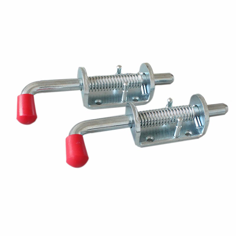 X-Haibei 2 Pcs Trailer Spring Latch Pin, 1/2 inch Barrel Bolt Spring Loaded Silver Latch Heavy Duty for Ramp Door Fence RV - Image 3